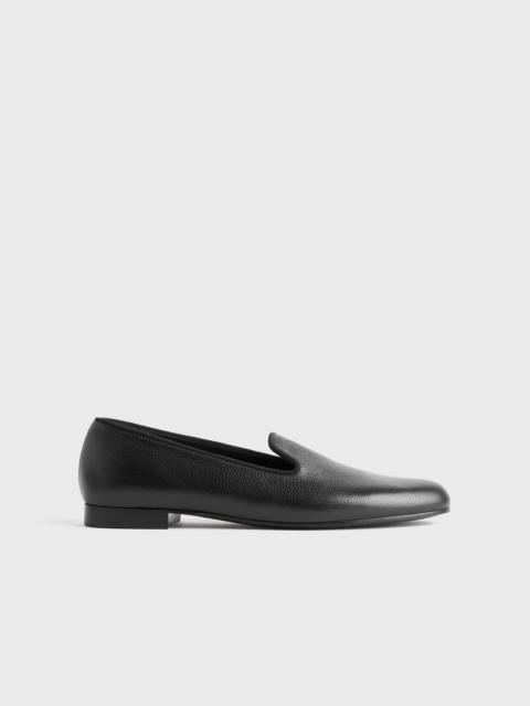 TOTEME Grained-leather loafers black