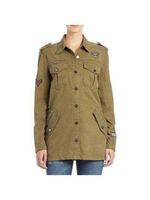 Other Designers Blank NYC Olive Military Style Utility Jacket with Patches