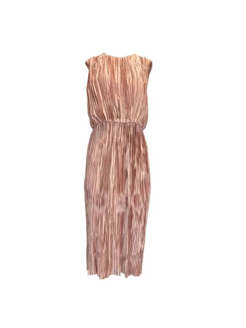 GUCCI Plissé Poly Satin Midi Dress