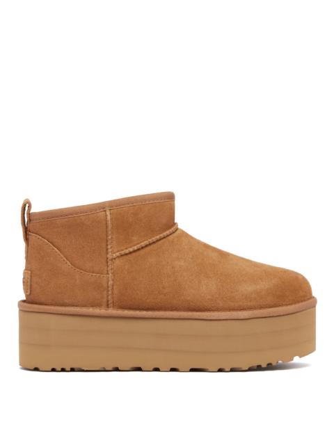 UGG Brown Classic Ultra Mini Platform Boots