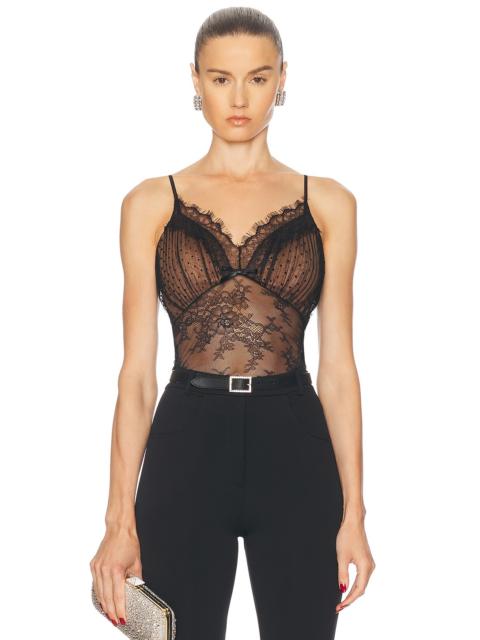 self-portrait Dot Mesh Bodysuit