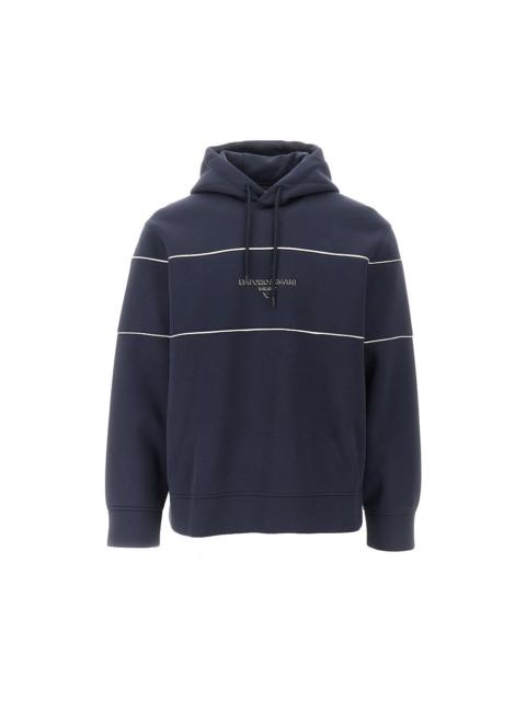 EMPORIO ARMANI DOUBLE JERSEY HOODIE WITH 3D LOGO