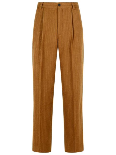 Dries Van Noten Dries Van Noten 'Penrud' Straight Brown Wool Pants Men