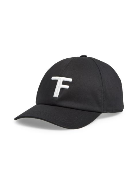 TOM FORD TOM FORD Cotton Twill Baseball Cap in 3Nw02 Black/Cream at Nordstrom