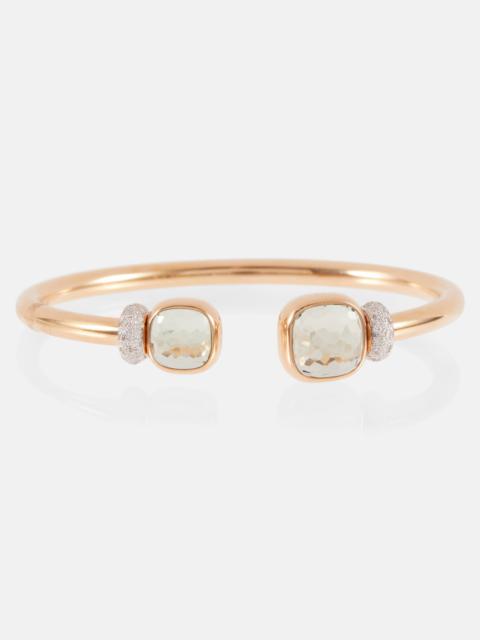 Pomellato Nudo 18kt rose gold bangle with prasiolites and diamonds