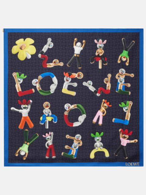 Loewe Logo silk twill scarf