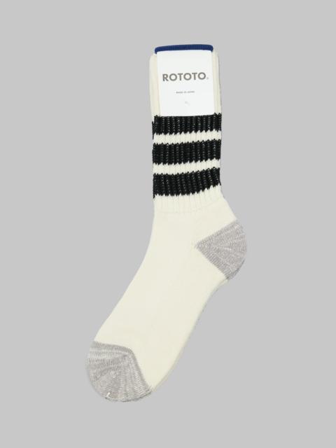 ROTOTO® ROTOTO Coarse Ribbed Oldschool Crew Socks Black