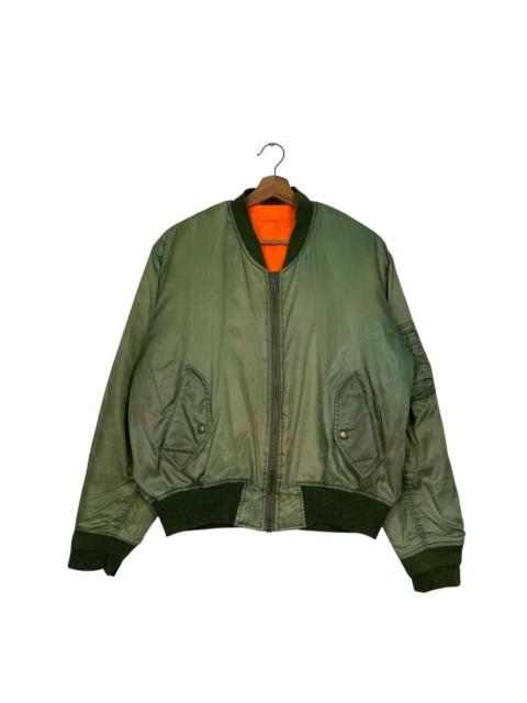 Other Designers Vintage 90’s Faded Green Trashed Bomber Jacket #2797-C126