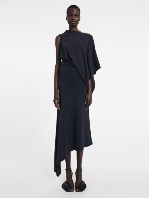 A.W.A.K.E. MODE ASYMMETRIC ONE-SLEEVE MAXI DRESS BLACK