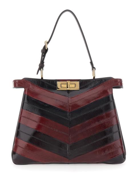 FENDI Fendi Women 'Pekaboo Soft Medium' Bordeaux Handbag With Twist Lock In Patent Leather Woman