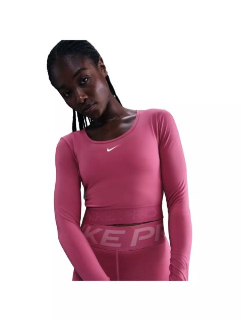 Nike Women's Pro Dri-FIT Cropped Long-Sleeve Top -Beet Purple