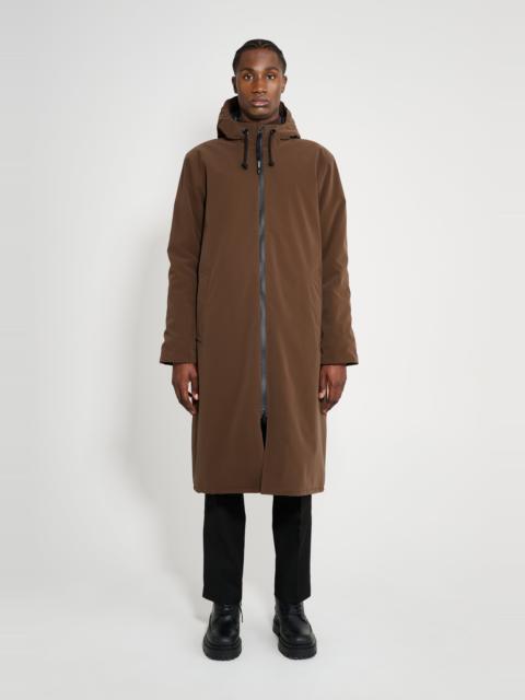 Stutterheim Stockholm Long Matte Winter Coat Dark Brown