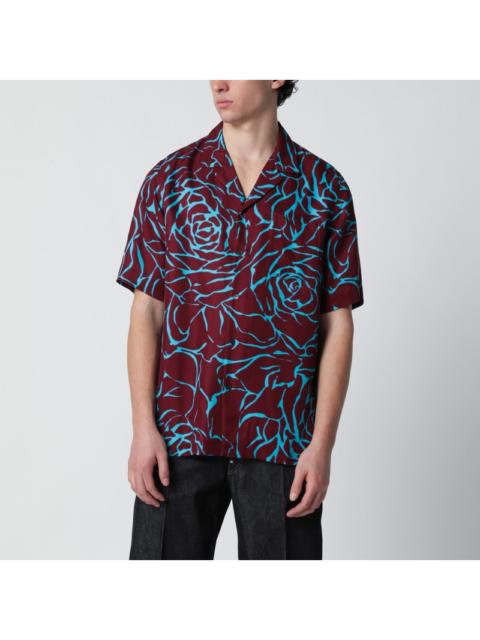 Dries Van Noten Dries Van Noten Burgundy Shirt With Archive Rose Print Men