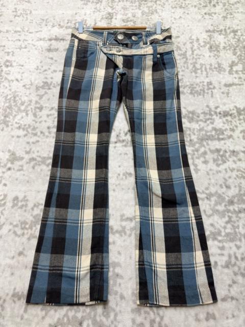Kapital Vintage Gilfy Plaid Flare Double Waist Low Rise Cropped Pant