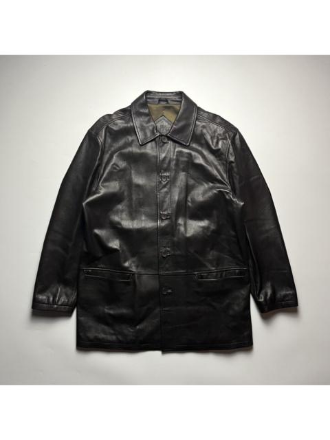 BALENCIAGA Balenciaga 1997 Brown Leather Car Coat - Nicolas Ghesquière