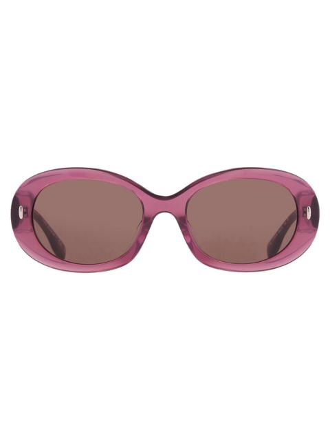 TORY BURCH Tory Burch Dark Brown Oval Ladies Sunglasses TY7214U 317973 53