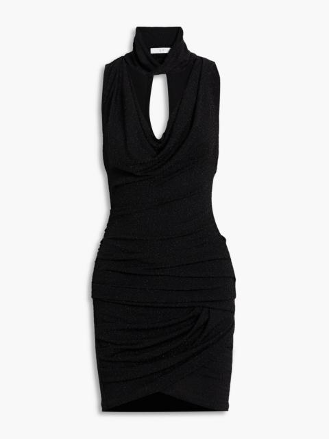 Other Designers Mikano cutout metallic stretch-knit mini dress