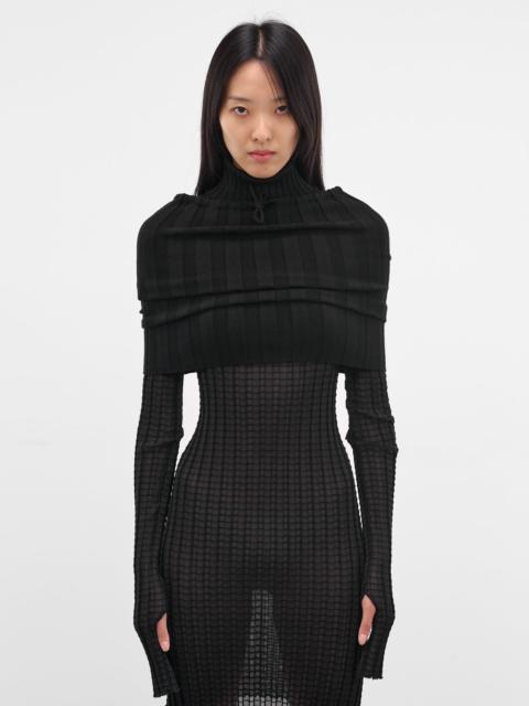 A. ROEGE HOVE Dede Black Rib-Knit Shrug