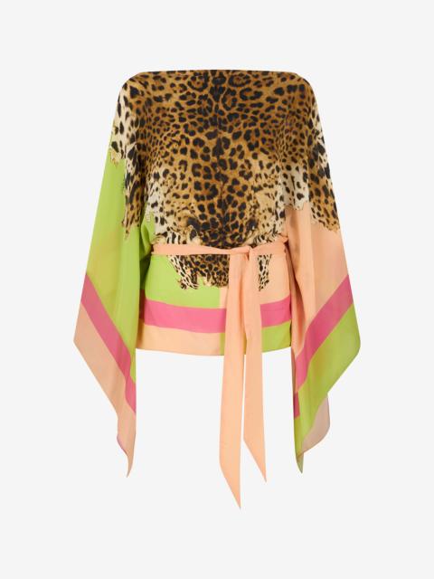 Roberto Cavalli Silk kaftan with Cavalli Pop print
