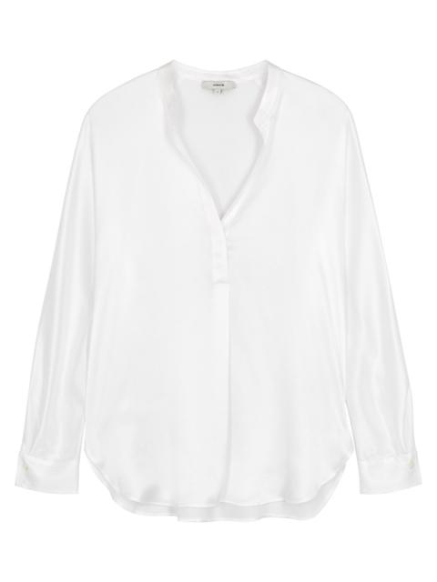 Vince B BAND COLLAR BLOUSE