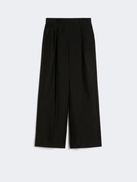 WEEKEND Max Mara Viscose and linen wide-leg trousers - BLACK