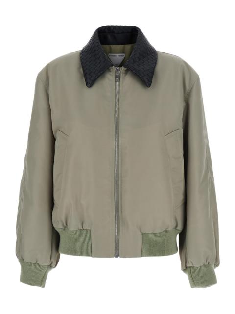 Bottega Veneta Bottega Veneta Women Wr Satin Nylon Blouson With Intrecciato Collar