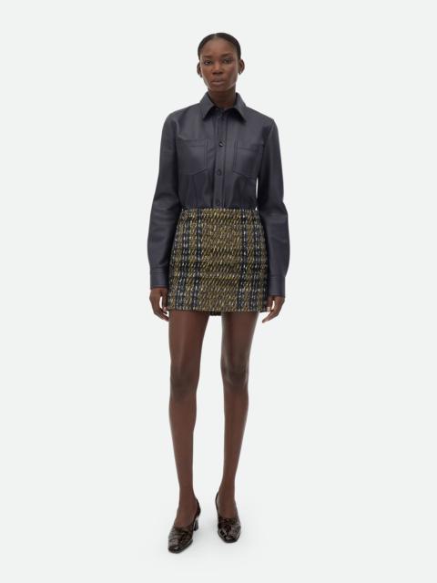 Bottega Veneta Check Pressed Wool Skirt