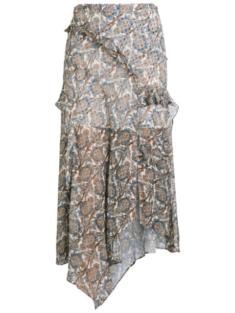 VERONICA BEARD Veronica Beard Elenora Printed Silk-blend Midi Skirt