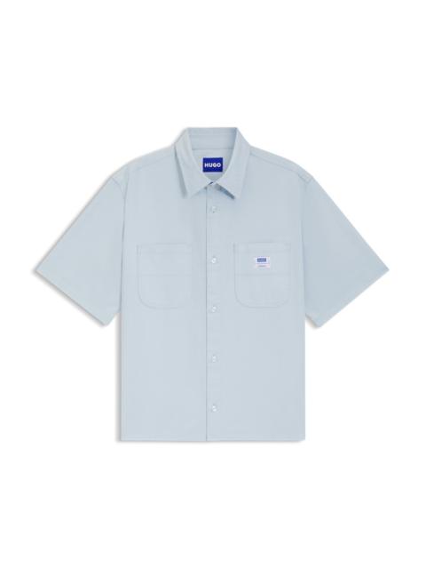 HUGO OVERSIZE-FIT SHIRT IN SLUB COTTON WITH PATCH POCKETS