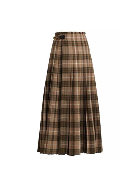 Burberry Burberry Womens Check Wool Blend Maxi Kilt