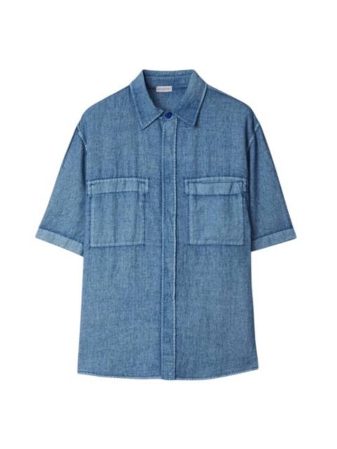 Burberry Burberry Short-Sleeved EKD Logo Linen Shirt