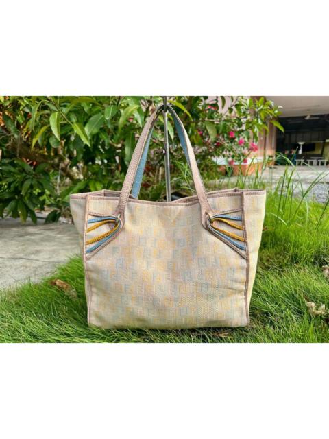 FENDI Authentic Fendi Zucchino Vitello Multicolour Shopping Tote