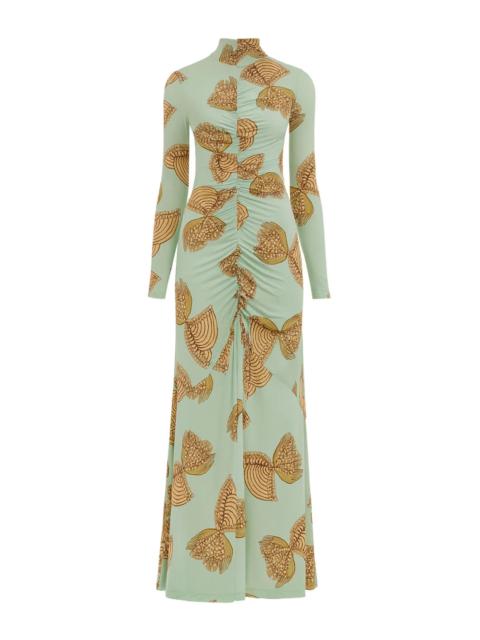 ULLA JOHNSON IDA RUCHED TURTLENECK DRESS