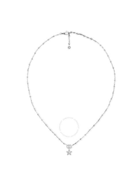 GUCCI Gucci Flora 18k White Gold Diamond Necklace - YBB581842001
