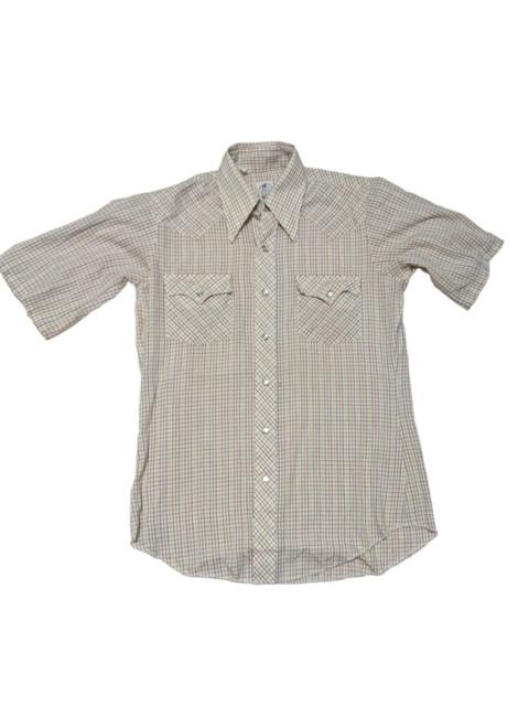 Other Designers The Hustle Collection Vintage 1970s Western Plaid Pearl Snap Shirt Large