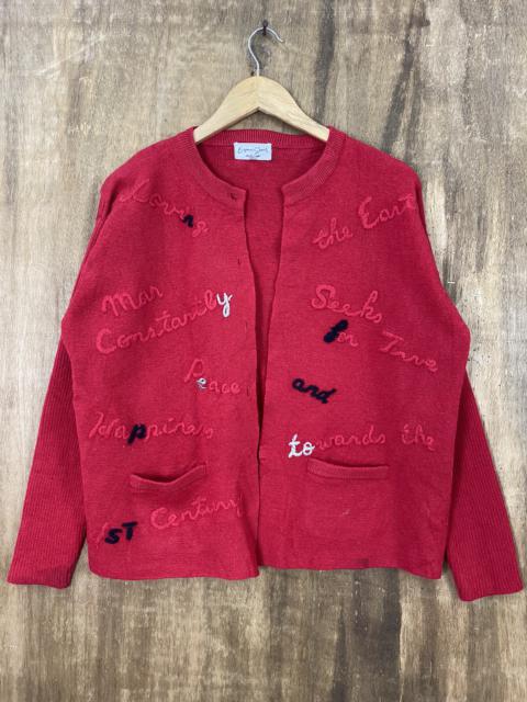 Other Designers Homespun Knitwear - Pierre Cardin Speelout Red Cardigan Knitwear #1265