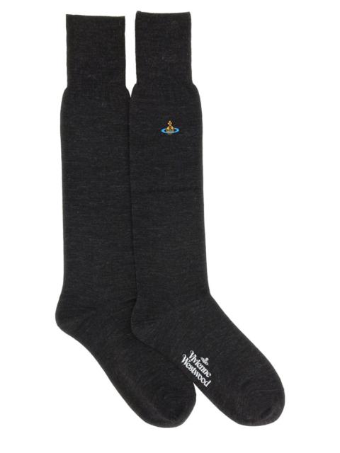 Vivienne Westwood Women High Socks With Orb Embroidery