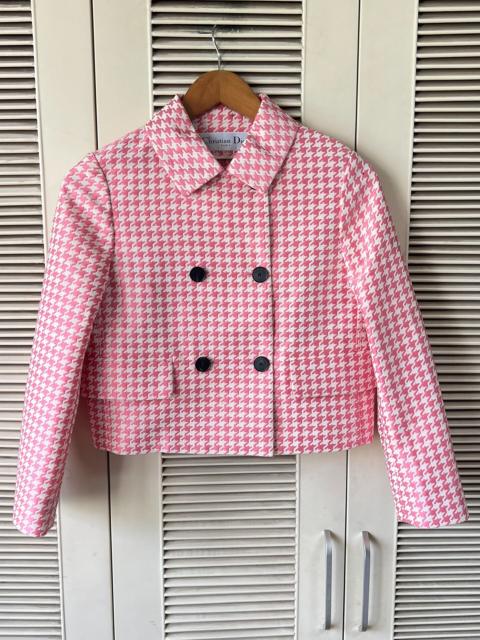 Dior Dior pink houndstooth coat