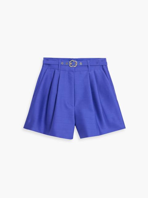 Zimmermann Belted wool and silk-blend shorts