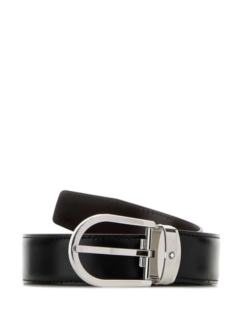 Montblanc Montblanc Men Horseshoe Buckle Black/Ebony 30Mm Reversible Leath