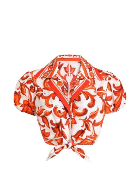 Dolce & Gabbana Dolce & Gabbana Women Maiolica Print Cotton Shirt