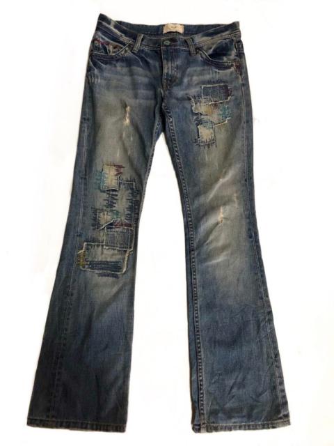 Other Designers If Six Was Nine - [ a : r ] Flare patchwork Sashiko Distressed Denim Pant