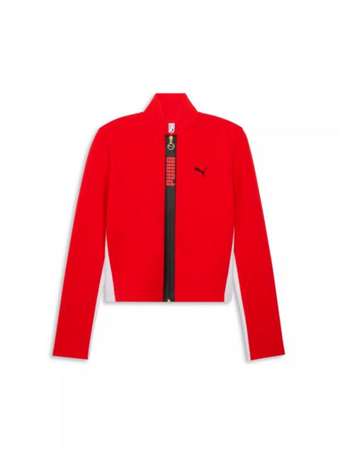 PUMA PUMA Women's T7 Slim Short Track Jacket -Red/White