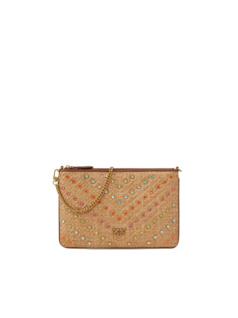 PINKO rhinestone-embellished clutch bag