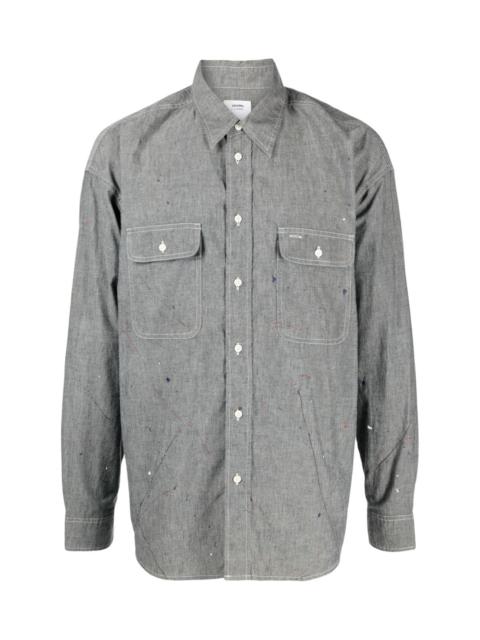 visvim LOGO-PRINT PAINT-SPLATTER SHIRT