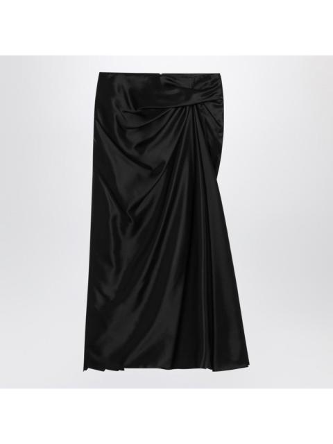 Balenciaga Draped Black Skirt In Cupro Twill Women