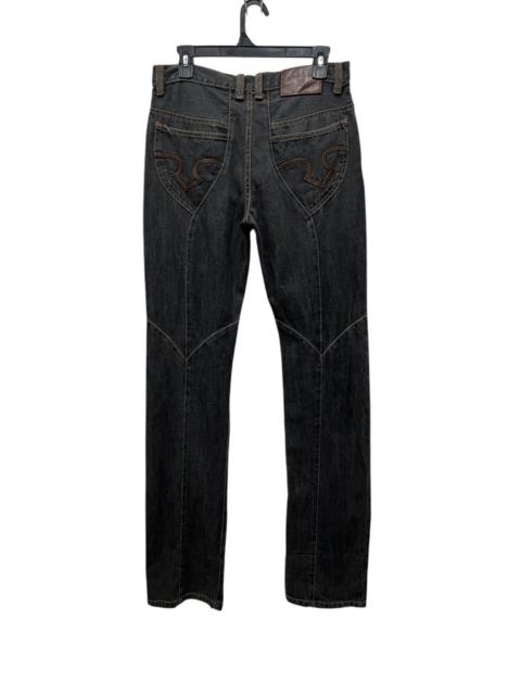 Other Designers Designer - Vintage Obelisk Custom Leather Denim