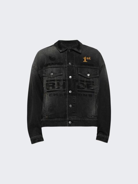 Rhude Tire Denim Trucker Jacket Agoura Black