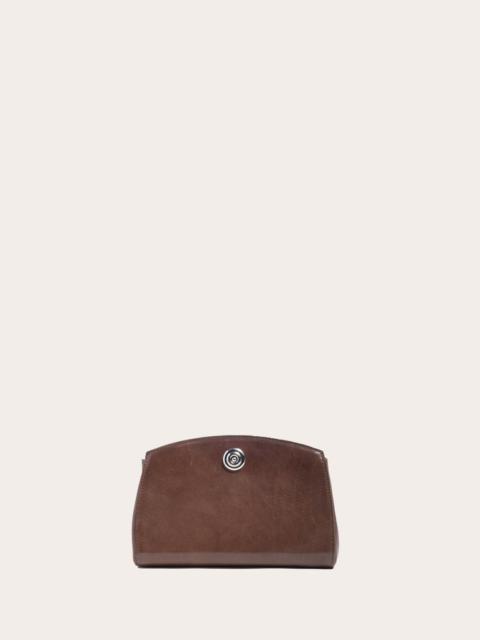 Liffner PUSHLOCK CLUTCH DARK BROWN