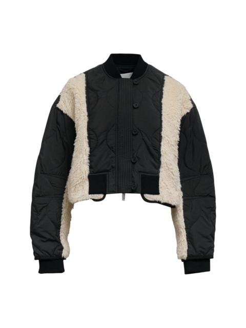 3.1 Phillip Lim Cropped Sherpa Combo Bomber